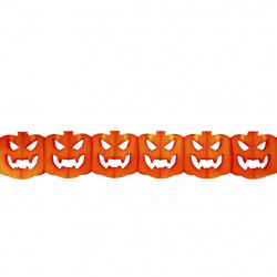 Guirlanda abóbora halloween 2,5m - Colmeia de papel