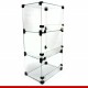 Balcão modulado de vidro, 31cm x 71cm com 3 casulos.