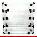 Balcão modulado de vidro, 42cm x 42cm com 4 casulos.
