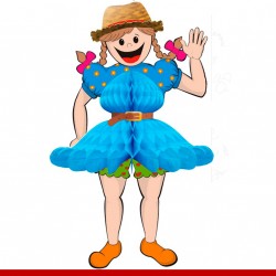 Menina caipira - Colmeia de papel