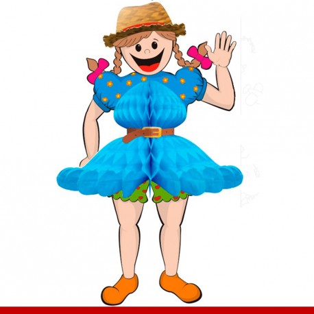 Menina caipira - Colmeia de papel