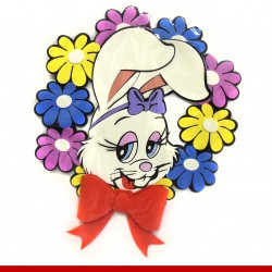 Coelha da páscoa com gravata em EVA - Decoração de páscoa