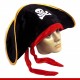 Chapéu pirata de luxo com laço - Artigos de Halloween