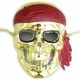 Máscara caveira pirata dourada - Produtos de carnaval