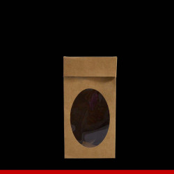 Caixa Kraft para ovo de páscoa com visor - 10,5 x 10,5 x 20 - Pacote com 10 unidades