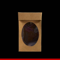 Caixa Kraft para ovo de páscoa com visor - 13 x 13 x 22 - Pacote com 10 unidades