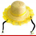 Chapéu de palha com trancinhas - Artigos de festa junina