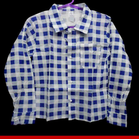 Camisa caipira juvenil azul- Roupas para festa junina