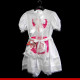 Vestido de noiva caipira infantil coração vermelho - Roupas para festa junina
