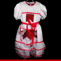 Vestido de noiva caipira infantil bandeirinha vermelha - Roupas para festa junina