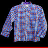 Camisa xadrez juvenil azul e vermelha - Roupa junina