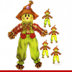 Kit espantalho cartonado para festa junina - 5 unidades - Decoração junina
