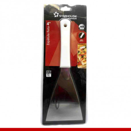 Espátula reta premium 4" inox - 1 unidade