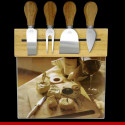 Jogo de facas para queijo com tábua de vidro - Casa e cozinha