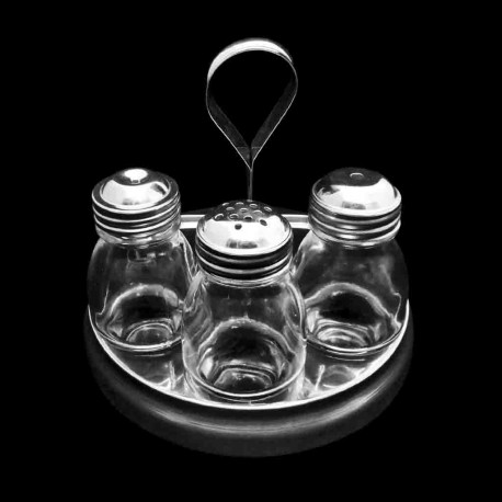 Galheteiro inox - 4 peças