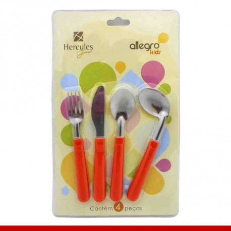 Conjuto de talheres infantil 4 peças - Produtos para cozinha