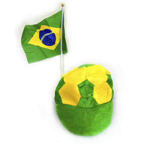 Boné Brasil com bandeira - artigo do Brasil