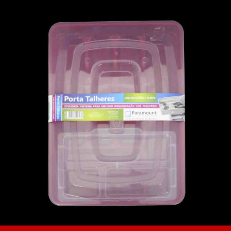Porta talheres com divisória interna e tampa - Utensílios domésticos