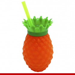 Copo abacaxi com canudo - 1 peça - Utilidades domésticas
