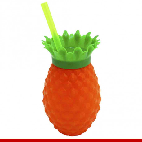 Copo abacaxi com canudo - 1 peça - Utilidades domésticas