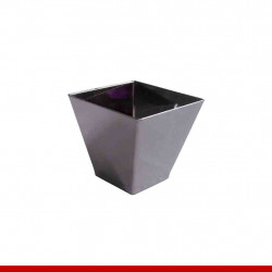 Mini cumbuca quadrada prata - Descartáveis de luxo