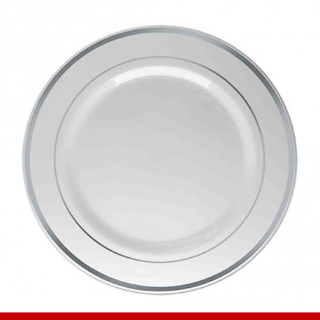 Prato de luxo descartável - 6 peças - Descartáveis de luxo