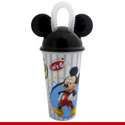 Copo Mickey Mouse com canudo - 1 peça - Utilidades domésticas