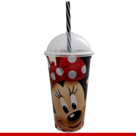 Copo Minie Mouse com canudo - 1 peça - Utilidades domésticas