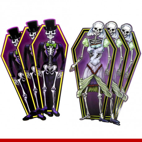 Noiva e noiva painel decorativo Halloween - Pacote com 6 unidades