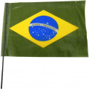 Bandeira do Brasil em plástico e com cabo - 10 unidades
