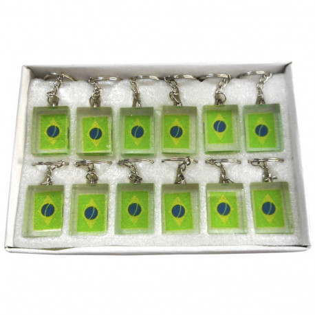 Chaveiro Brasil de vidro | Pacote com 12 unidades - Acessórios do Brasil