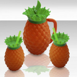 Kit Jarra e Copos Abacaxi Injetemp 3 peças - Utilidades Domésticas