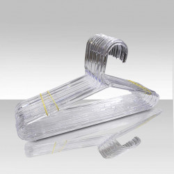 Cabide de acrílico fino transparente - 12 unidades.