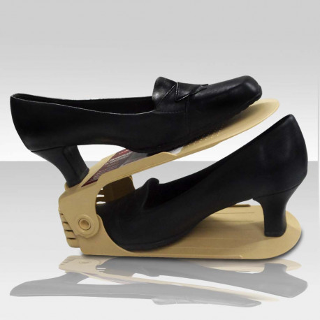 Sapateira Organizador de Sapatos Ajustável Bege - 1, 5 ou 10 unidades