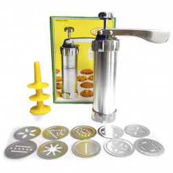 Máquina De Modelar Biscoito 10 Formas de Biscoitos e 4 Bicos para Decorar Bolos