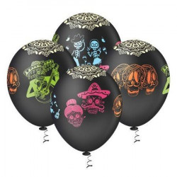 Balão Caveira Mexicana Halloween nº 10 com 25 unidades - Artigos de Dia das bruxas