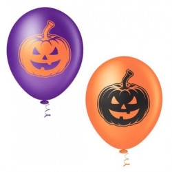 Balão Abóbora Halloween nº 10 com 25 unidades - Artigos de Dia das bruxas