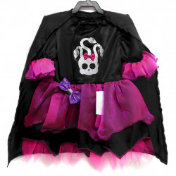 Vestido infantil bruxinha Medusa preto e rosa nº 2 - Fantasias de halloween infantil