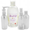 Kit 1 Alcool em gel 70º + 3 Frascos para Viagem 60ml Clink