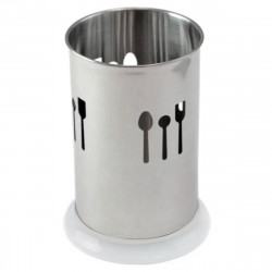 Porta Talheres Inox com Base em Plástico