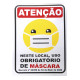 Placa de sinalização Uso Obrigatório de Máscara e Higiene