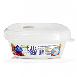 Pote Premium Hermético Quadrado 796ml Transparente - Plastutti