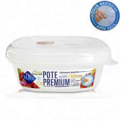 Pote Premium Hermético Quadrado 1178ml Transparente - Plastutti